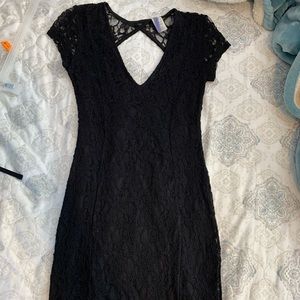 Little black crochet dress